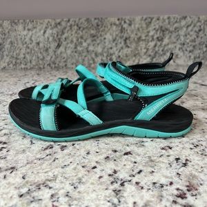 Merrell Q Form 2 Siren Strap Sandals Tiffany Blue Nubuck Size 11